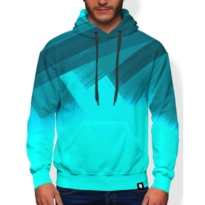 Color Stripes Aqua Zip-Up Hoodie | Hoodie Lab