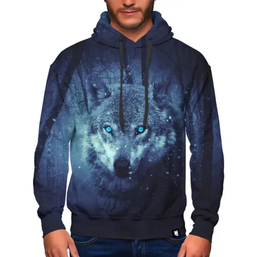 Felpa Con Cappuccio Unisex Arctic Prince Wolf Animal – Wild Bobby – USA - 2