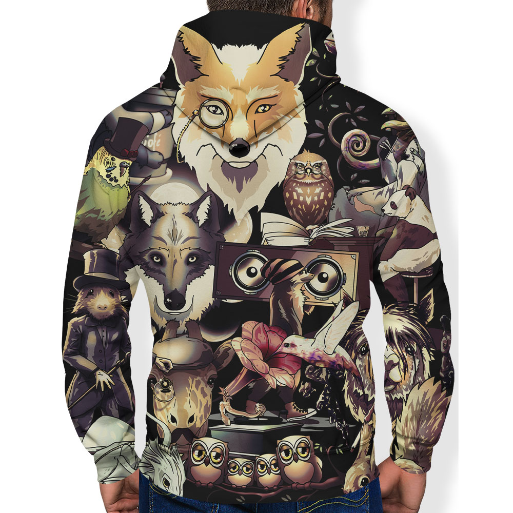 animal hoodies stitches