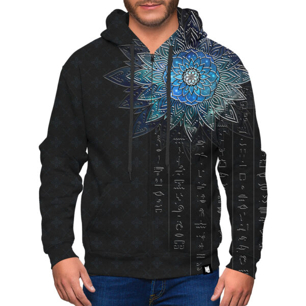 Egyptian Mandala 2 - Blue Zip-Up Hoodie
