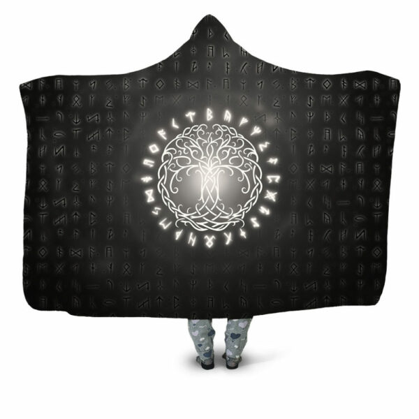 Glowing Runes of Yggdrasil – Black Blanket - Hoodie Lab