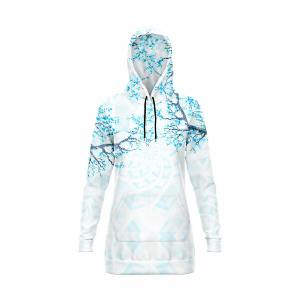 Blossom Mandala – Blue Hoodie Dress - Hoodie Lab
