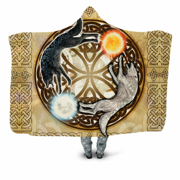 SKOLL and HATI  nordic art Blanket - Hoodie Lab