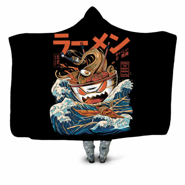 Black Great Ramen Blanket - Hoodie Lab