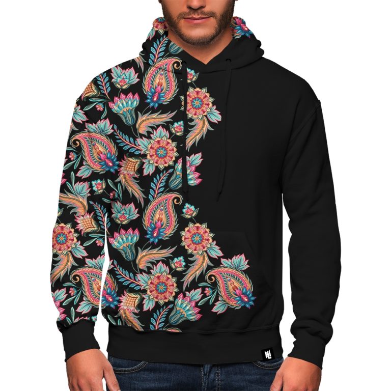paisley patchwork hoodie