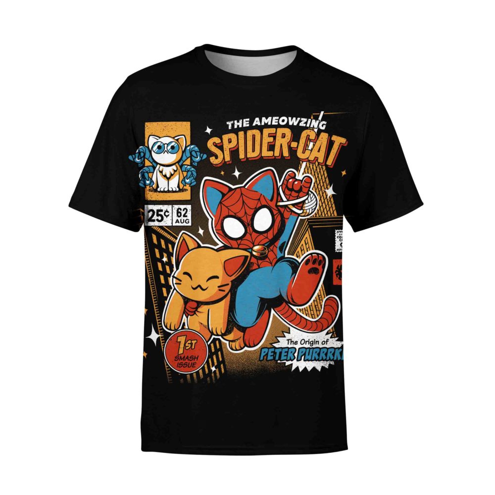 【AMBLER】 The events of a cat embroider shortsleeve T-shirt Spider cat T-Shirt | Hoodie Lab