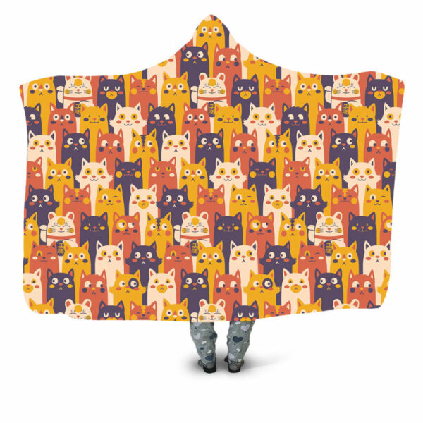 Pattern Cat Maneki-Neko Blanket - Hoodie Lab