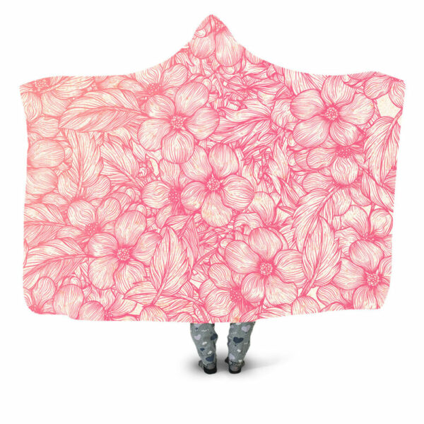 PInk Flowers Blanket - Hoodie Lab