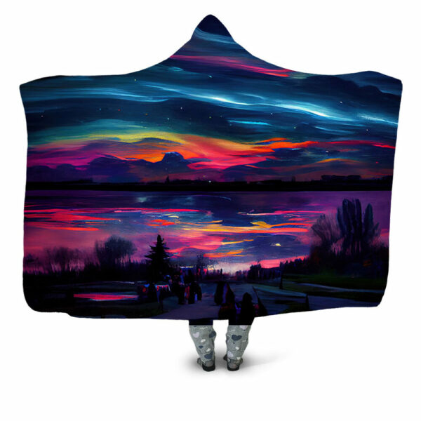 nightsky crazy colors Hooded Blanket - Hoodie Lab