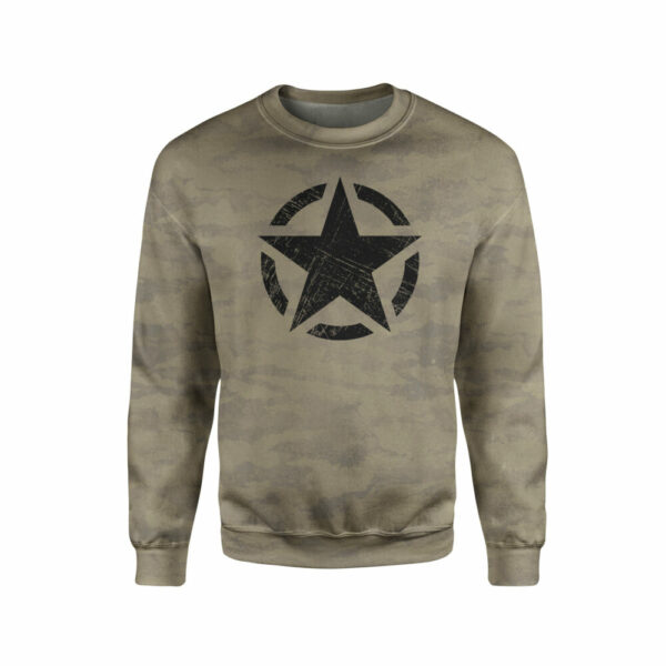Military Star – Vintage Black Sweatshirt - Hoodie Lab