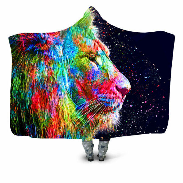 Colored Lion Hooded Blanket - Hoodie Lab