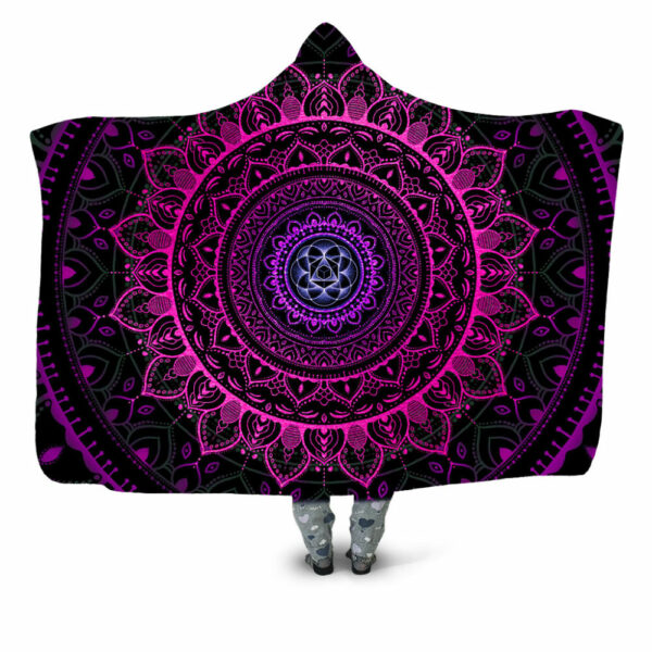 Pink Zen Mandala Hooded Blanket - Hoodie Lab
