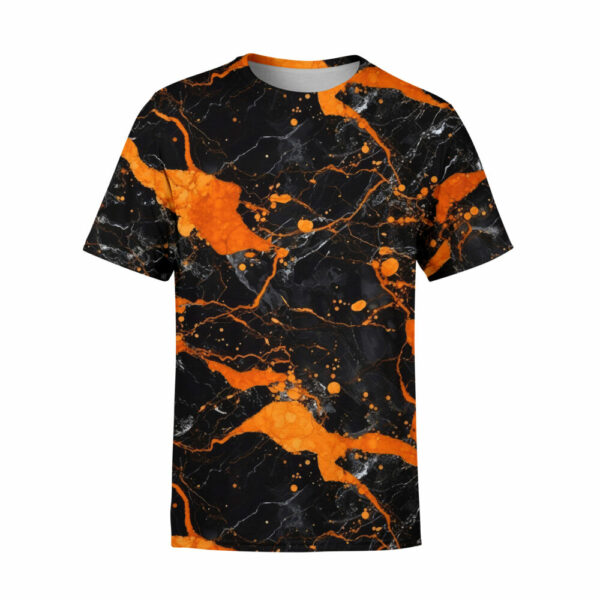 BLACK AND ORANGE MARBLE T-Shirt