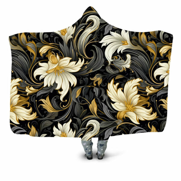 NOVEAU FLOWER PATTERN Hooded Blanket - Hoodie Lab