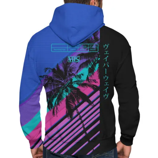 Vaporwave Super Vision 92 - V02 Zip-Up Hoodie | Hoodie Lab
