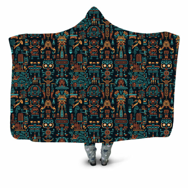 Futuristic Aztec 1 Hooded Blanket - Hoodie Lab