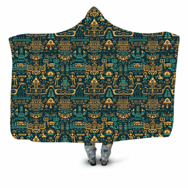 Futuristic Aztec 2 Hooded Blanket - Hoodie Lab