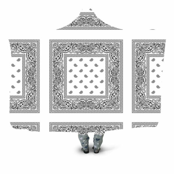 Bandana White Hooded Blanket - Hoodie Lab
