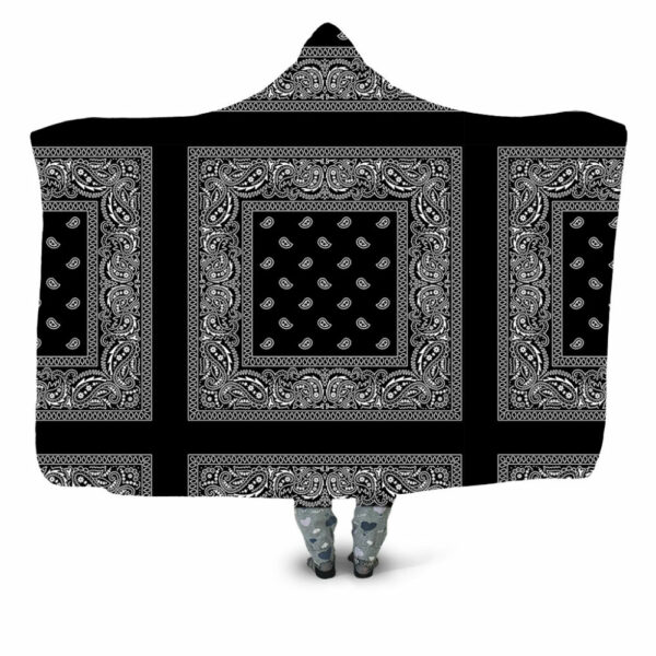 Bandana Black Hooded Blanket - Hoodie Lab