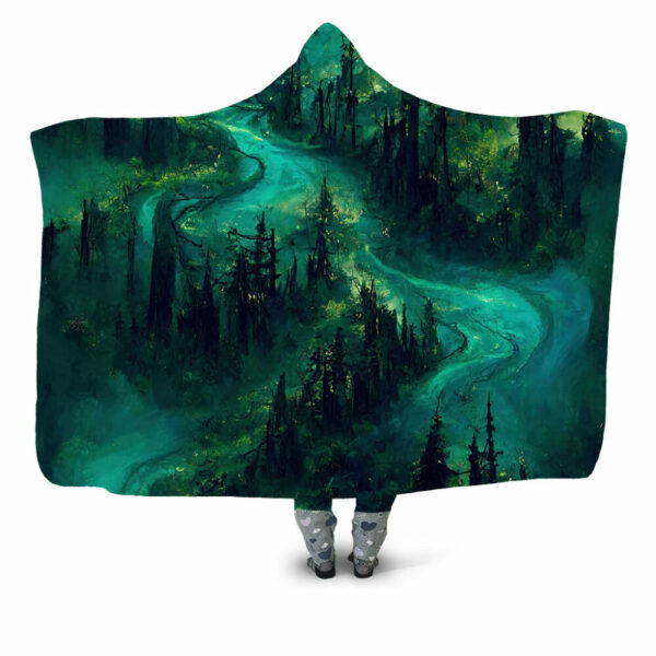 path through elven woods Hooded Blanket - Hoodie Lab