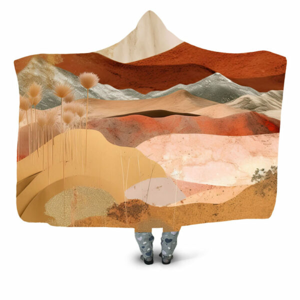 red gold oasis in the ddesert Hooded Blanket - Hoodie Lab