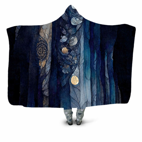 ancient blue forest Hooded Blanket - Hoodie Lab