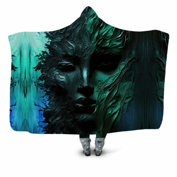 particle face Hooded Blanket - Hoodie Lab