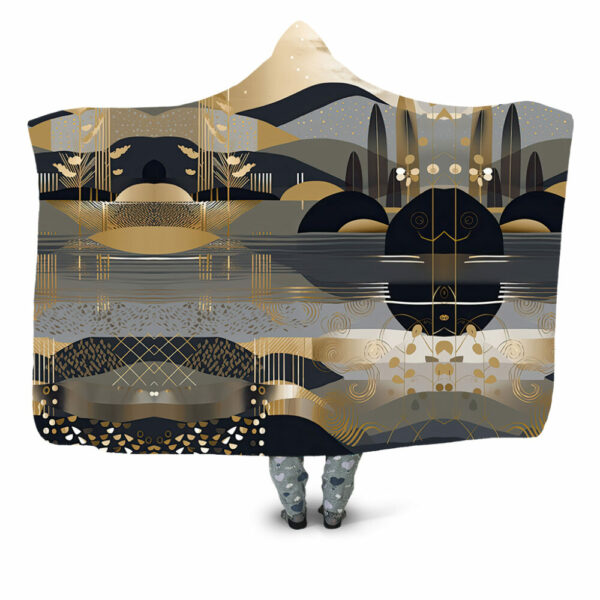 a minimal drawn landscape ukiyoe Hooded Blanket - Hoodie Lab