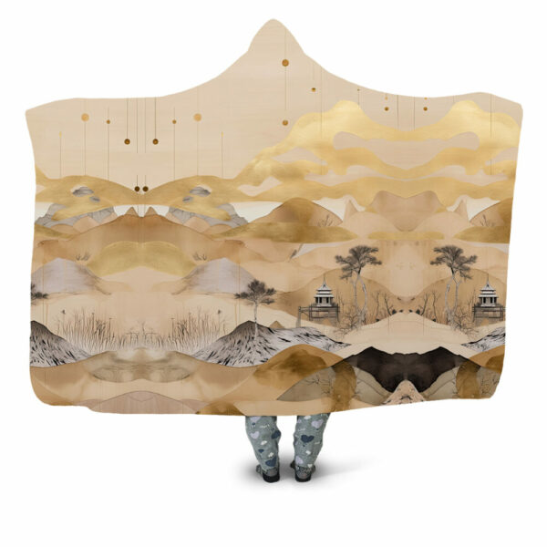 beige hills layered landscape Hooded Blanket - Hoodie Lab