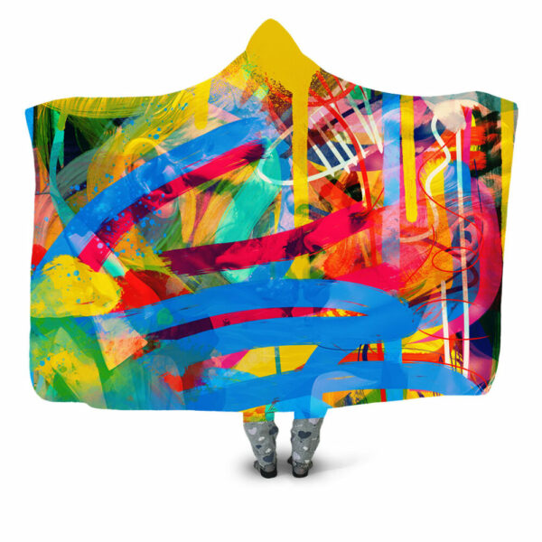 Abstract Kiss Pop Hooded Blanket - Hoodie Lab