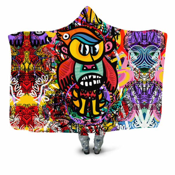 Cool Red Creature Graffiti Hooded Blanket - Hoodie Lab