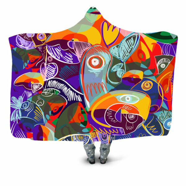 Paper Colorufl Purple Hooded Blanket - Hoodie Lab