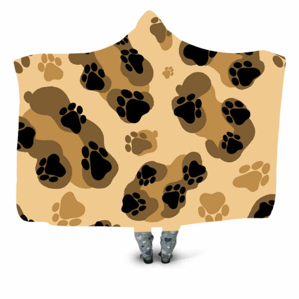Leopard Paws Cute Pattern Hooded Blanket - Hoodie Lab