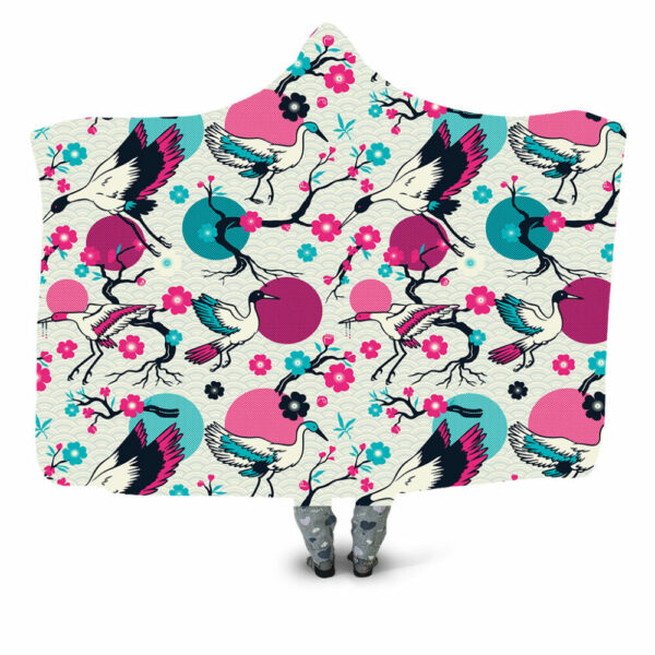 Japanese Style Old Textures Pattern Hooded Blanket - Hoodie Lab