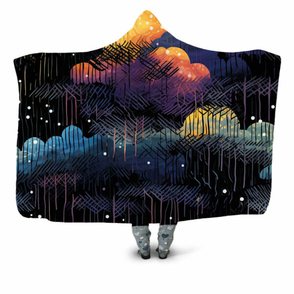 rainbow clouds at night Hooded Blanket - Hoodie Lab