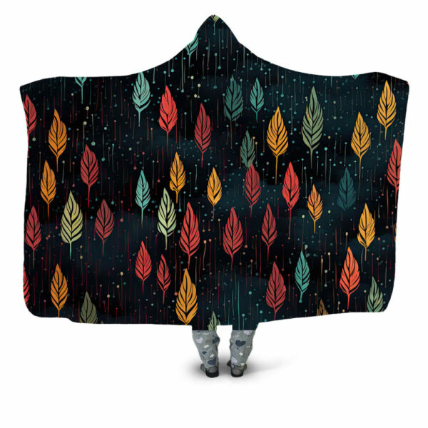 Rainy Leaves Hooded Blanket - Hoodie Lab
