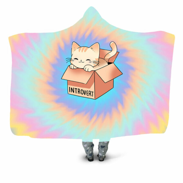introvert cat Hooded Blanket - Hoodie Lab