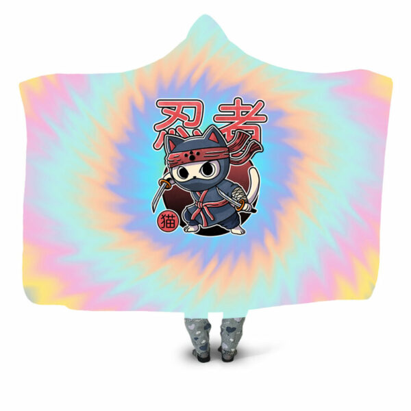ninja cat Hooded Blanket - Hoodie Lab