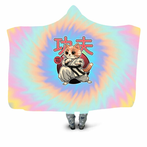 kung fu kitty Hooded Blanket - Hoodie Lab