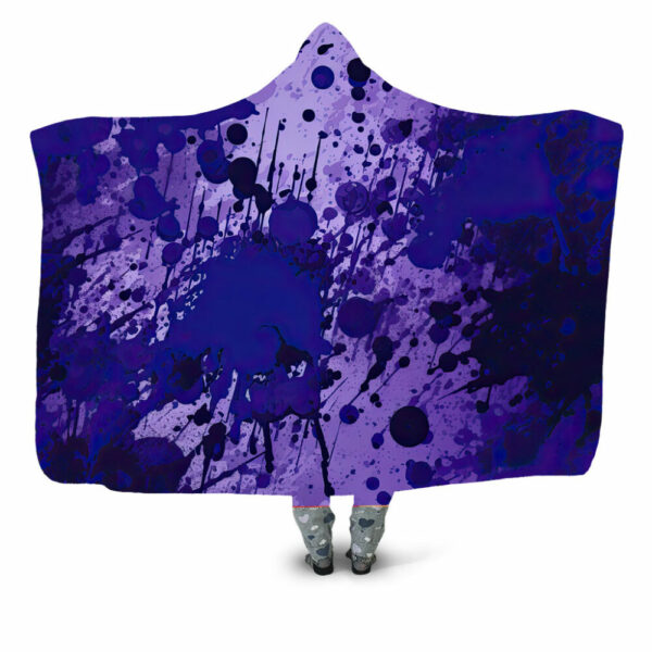 blue splatters Hooded Blanket - Hoodie Lab
