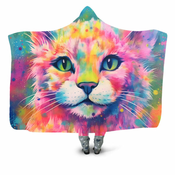 PASTEL CAT FACE Hooded Blanket - Hoodie Lab