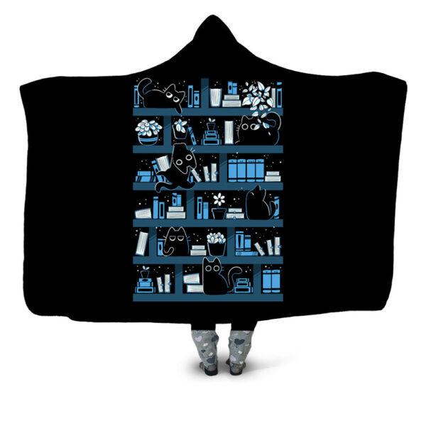 Purrfect Library Hooded Blanket - Hoodie Lab