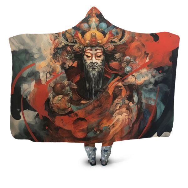 Circling Japanese Saint Hooded Blanket - Hoodie Lab