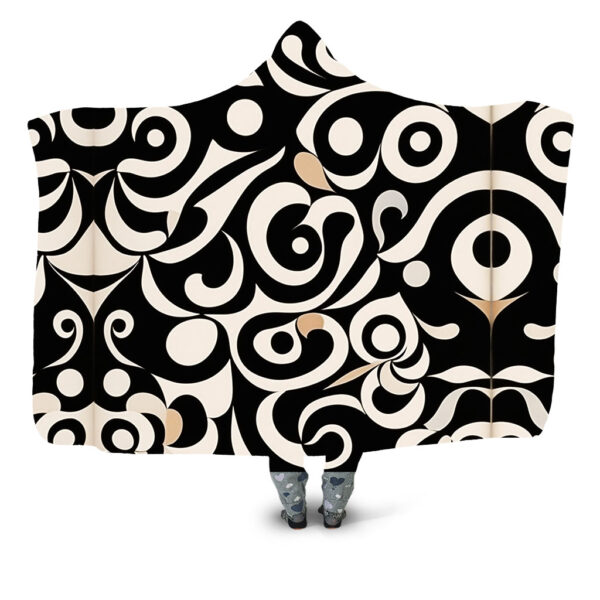 Black vortex Hooded Blanket - Hoodie Lab