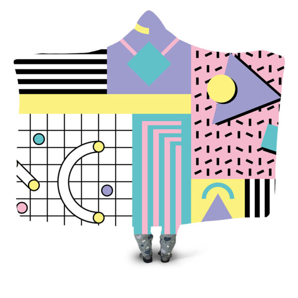 Memphis Retro Pattern 13 Hooded Blanket - Hoodie Lab
