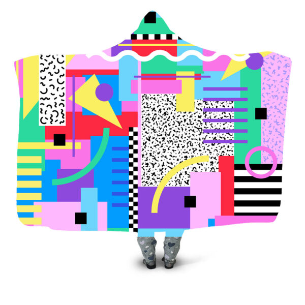 Memphis Retro Pattern 7 Hooded Blanket - Hoodie Lab
