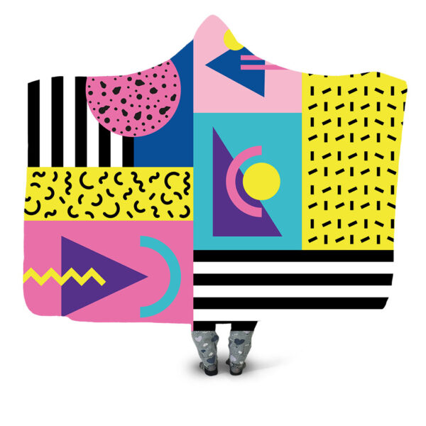 Memphis Retro Pattern 15 Hooded Blanket - Hoodie Lab