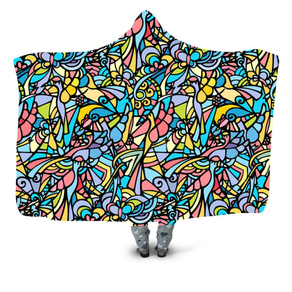 Glass birds-1 Hooded Blanket - Hoodie Lab