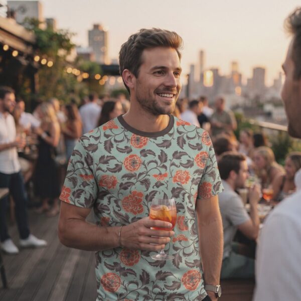 Person wearing Antique Flowers T-Shirt