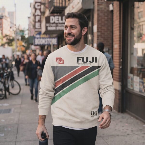 Person wearing Fuji VHS Cassette Sweatshirt
